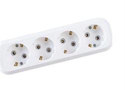 Колодка для удлинителя IONICH UNIVersal 1522, четырехместная, 16А, 250В, IP20, с заземлением, белая 80230