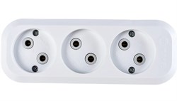 Колодка для удлинителя MAKEL 121, трехместная, 10А, 250В, IP20, 2200Вт, без заземления, АБС-пластик, белый 88197