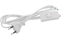 Шнур для бра ЭРА UX-ШВВП-S-1.8m-W, ШВВП 2х0.5мм2, 2.5А, 250В, IP20, 1.8м, с выключателем, белый 84172