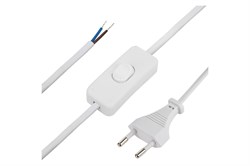 Шнур сетевой REXANT 11-1133, ШВВП 2х0.75мм2, 230В,  IP20, 1.8м, с выключателем, белый 84167