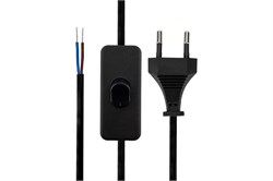 Шнур сетевой REXANT 11-1134, ШВВП 2х0.75мм2, 230В,  IP20, 1.8м, с выключателем, черный 84170