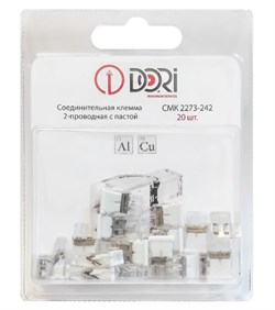 Клемма 2-проводная DORI СМК 2273-242, с пастой, для одножильного проводника, поштучно 90674