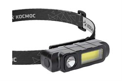 Фонарь налобный КОСМОС KOC510Lit, аккумуляторный, 1LED 1Вт+1COB, 85Лм, 4 режима 88922