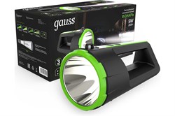 Фонарь-прожектор Gauss GF701, аккумуляторный, 5Ah, 1 светодиод 5Вт, 5 режимов, зарядное устройство USB 84118