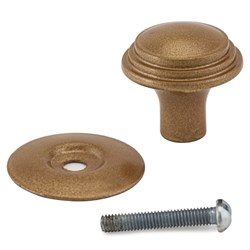 Ручка-кнопка мебельная РКК-15 (50,10), 28мм, золото 90395