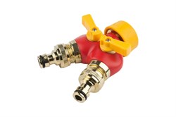 Распределитель GRINDA PROLine BS, регулируемый, 1"-3/4", 2-канальный, со штуцерами, ЦАМ-пластик 33480