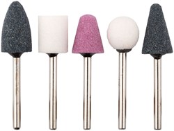 Насадки/шарошки FIT 36465 шлифовальные, абразивные, для фигурных отверстий по камню, набор 5шт. 90794
