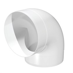 Отвод круглого воздуховода Эра 12.5ККП, диаметр 125мм, 90 градусов, пластиковый 15756