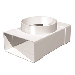 Тройник плоского воздуховода Эра 612ТФ10П 60x120мм с круглым 100мм, пластиковый 27693