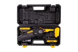 Пила аккумуляторная цепная HUTER ELS-20Li-2К, длина шины 15см, 20В, 2 АКБ, 2 Ач, в кейсе 92030