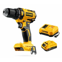 Дрель-шуруповерт аккумуляторная STEHER CB-65-21, 20В, 65Нм, 1 АКБ, 2Ач 92413