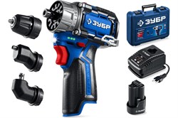 Дрель-шуруповерт аккумуляторная ЗУБР Профессионал DB-125-21 Комби №2, модульная, 12В, 45Нм, 1 АКБ, 2 Ач, в кейсе 92270