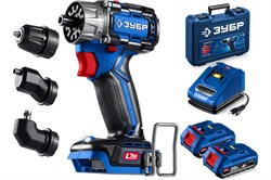 Дрель-шуруповерт аккумуляторная ЗУБР Профессионал DB-50-22-Н3 Компакт Комби №2, модульная, 20В, 50Нм, 2 АКБ, 2Ач, в кейсе 92276