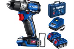 Дрель-шуруповерт аккумуляторная ЗУБР Профессионал DB-50-42 Компакт №3, 20В, 50Нм, 2 АКБ, 4Ач, в кейсе 92277