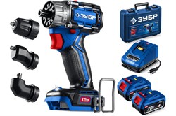 Дрель-шуруповерт аккумуляторная ЗУБР Профессионал DB-50-42-Н3 Компакт Комби №3, модульная, 20В, 50Нм, 2 АКБ, 4Ач, в кейсе 92278