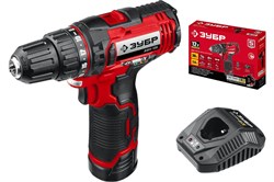 Дрель-шуруповерт ЗУБР ДШЛ-125-21, аккумуляторная, 12В, 30Нм, 1АКБ, 2Ач 92127