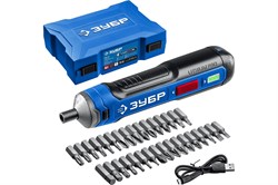 Отвертка аккумуляторная ЗУБР Профессионал 4 Vmax PSD-4, 33 биты в наборе, в кейсе 92398