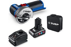 Машина углошлифовальная (болгарка) аккумуляторная ЗУБР Профессионал AB-76-41, 76мм, 20000 об/мин, бесщеточная, 1 АКБ, в сумке 92399