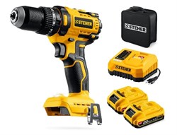 Дрель-шуруповерт STEHER CBS-65-22, аккумуляторная, ударная, 20В, 65Нм, 2 АКБ, 2Ач, в сумке 92247