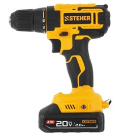 Дрель-шуруповерт STEHER CD-40-22, аккумуляторная, ударная, 20В, 40Нм, 2 АКБ, 2 Ач, в сумке 91385