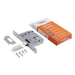 Корпус замка НОРА-М 2070-70CP, для межкомнатных дверей, прямая планка, хром 80009
