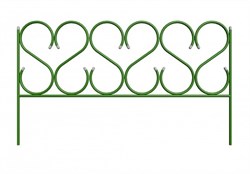 Забор садовый Green Line Изящный, 0.54х0.74м, 5 секций, металлический, зеленый 33245