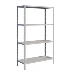 Стеллаж MS STANDART 1600х1000х400мм, 4 полки, максимальная нагрузка 400кг, сталь, серый 93007