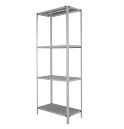 Стеллаж MS STANDART 1850х700х400мм, 4 полки, максимальная нагрузка 400кг, сталь, серый 93000