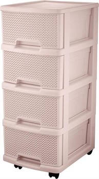 Комод Компакт AJUR KL379622005, 300х370х690мм, 4-секционный, на колесах, пластиковый, бежевый топаз 90975
