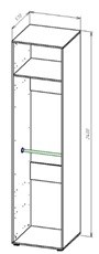 Шкаф открытый (модуль) АНЕТО 7, 2400x500x570мм, ЛДСП кашемир 92998