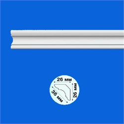 Плинтус потолочный Экструзия KINDECOR К-30, 26x26ммx2м, пенополистирол, белый 5290
