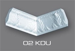 Угловой элемент 02КDU для плинтуса потолочного 06002КD, 50x35мм, пенополистирол, белый, набор 4шт. 32977