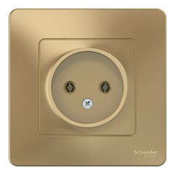 Розетка SYSTEM ELECTRIC Blanca BLNRS000014, одноместная, встраиваемая, титан, без заземления 41399