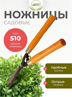 Ножницы бордюрные ИНСТРУМ АГРО 010120, 510мм, деревянные рукоятки 19052