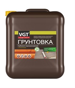 Грунтовка VGT ВД-АК-0301, акриловая, глубокого проникновения, 5кг, с антисептиком, белая 92953
