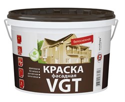 Краска фасадная VGT ВД-АК-1180, акриловая, 7кг, белоснежная, матовая 17817