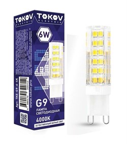 Лампа светодиодная TOKOV ELECTRIC TKE-G9-6-4К Capsule, 6Вт, цоколь G9, 4000К, кукуруза 79646