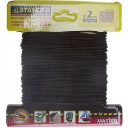 Шнур вязаный STAYER STANDARD, полипропиленовый, 2мм, 20м, черный 50845