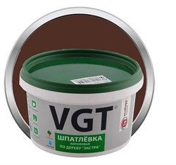 Шпаклевка/шпатлевка VGT Экстра акриловая по дереву, готовая, 1кг, махагон 25034
