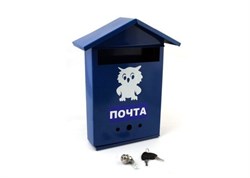 Ящик почтовый Домик №2 Сова, 350x240х75мм, синий, с замком 37949