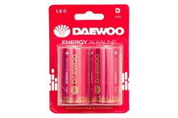 Элемент питания (батарейка) DAEWOO D/LR20 Energy Alkaline BL2, щелочной, 1.5В, 2шт в блистере 84622