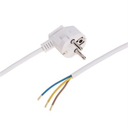 Шнур сетевой REXANT 11-1312, ПВС-ВП 3х0.75мм, 220В, 1/5м, белый 84168