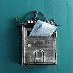 Ящик почтовый №2005 (10), 220x348мм, старое серебро, с замком - фото 16861
