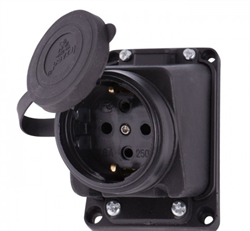 Розетка Lezard прямая с заглушкой каучук 2Р+РЕ 1х16А 220-240V IP44 106-0400-0103 34091 - фото 21801