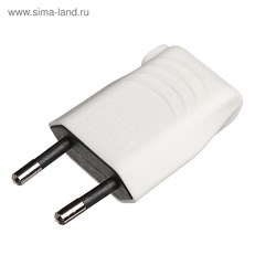 Вилка без заземления белая 10А 250В (евровилка CEE 7/16) угловой вывод проводника TDM 6516 - фото 22287