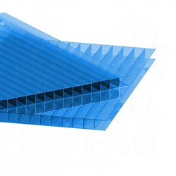 Сотовый поликарбонат Синий  6*2100*12000 ( 12 метров), на метраж, цена за метр, плотность 0,69 кг/м.кв - фото 25102