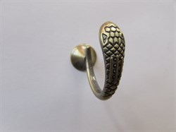 Крючок одежный однорожковый ввертный бронза (1306 змея) - фото 25750