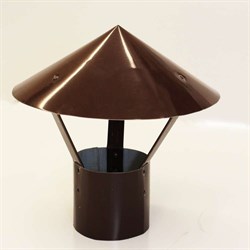 Флюгарка (зонт, дымник, колпак) стальная, покрытие полиэстер, диаметр 100мм, RAL 8017, коричневая - фото 27560