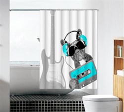 Шторка для ванной комнаты тканевая Меломан MZ-102, 180x180см, водонепроницаемая - фото 29306