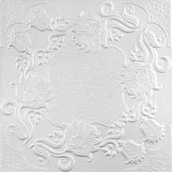 Плитка  потолочная экструзионная Лагом декор Формат 5702, 50x50см, пенополистирол, белая, упаковка 8шт. (2м2) - фото 29486